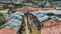 Pandangan umum dari Kamp Pengungsi Kutupalong di Cox's Bazar, Bangladesh, Senin (22/7/2019). Lebih dari satu juta etnis Rohingya melarikan diri dari Myanmar dan menetap di Kutupalong yang merupakan salah satu kamp pengungsi terbesar di dunia. (MUNIR UZ ZAMAN/AFP)
