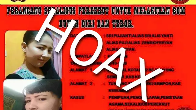 Polres Kebumen memastikan kabar Sri Pujianti, warga Bejiruyung Kecamatan Smpor, Kebumen adalah DPO Teroris dipastikan Hoax. (Foto: Liputan6.com/Polres Kebumen/Muhamad Ridlo)