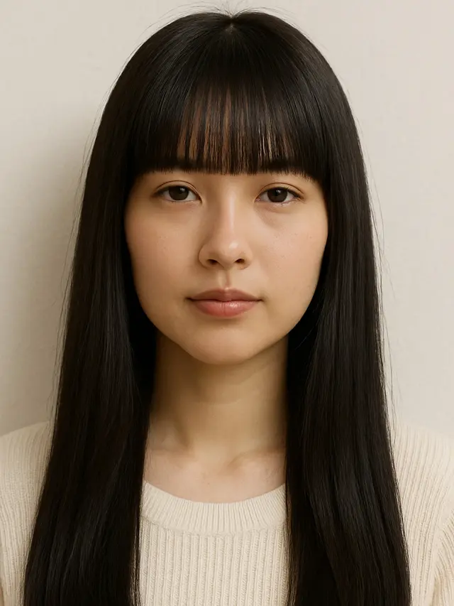 Model Rambut Poni Belah Tengah