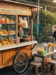 Ilustrasi Jualan Gorengan/Gemini AI