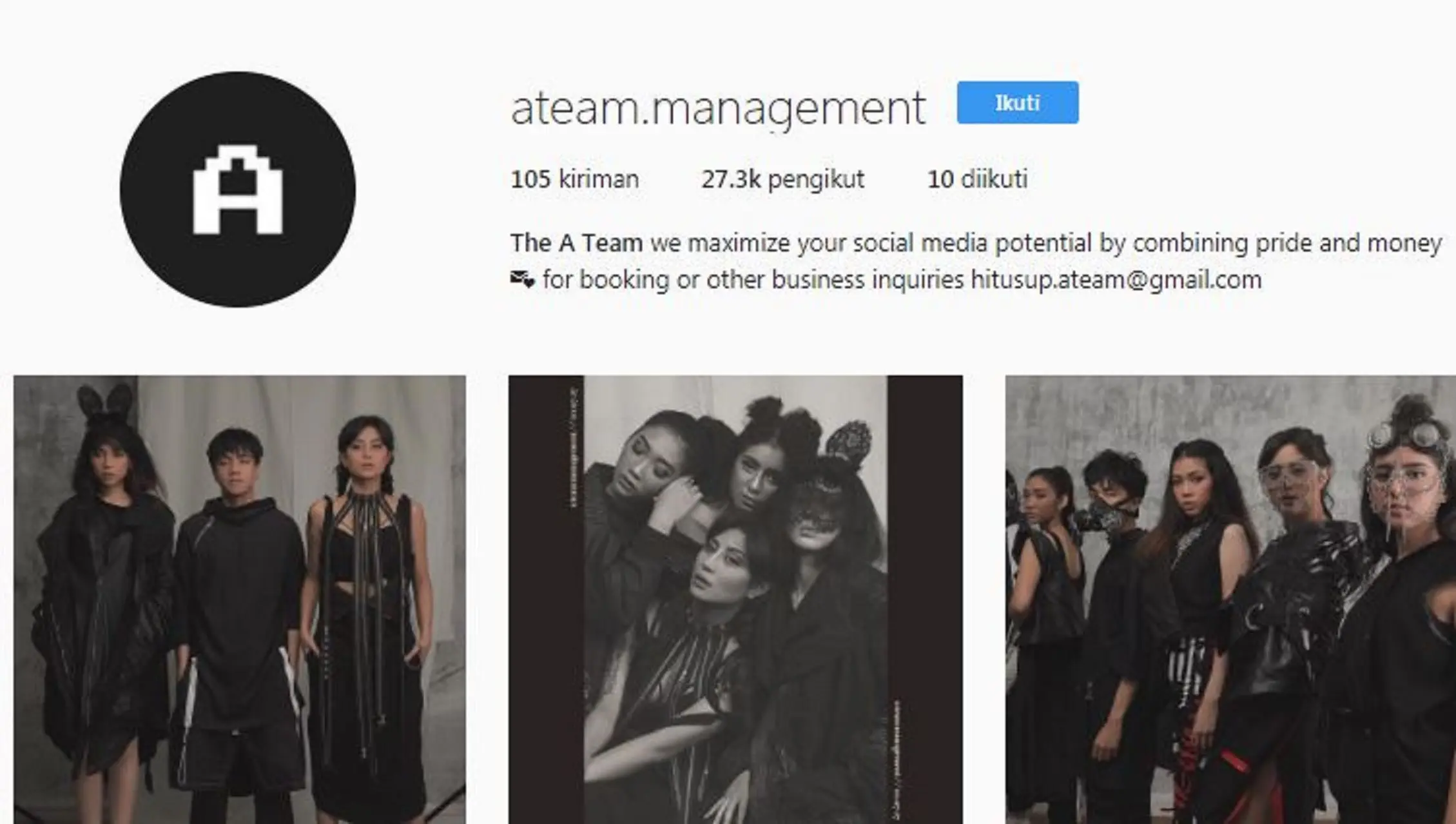 Safitri Triesjaya Crespin satu manajemen dengan Awkarin. (Instagram/@ateam.management)