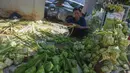 Kulit ketupat yang terbuat dari pucuk daun kelapa untuk pembuatan hidangan khas saat perayaan Hari Raya Idul Fitri. (merdeka.com/Arie Basuki)
