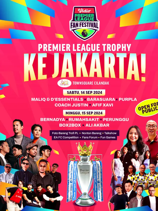 Liga Inggris Bergulir, Vidio Premier League Fan Festival 2024 Hadirkan Trofi Premier League Asli
