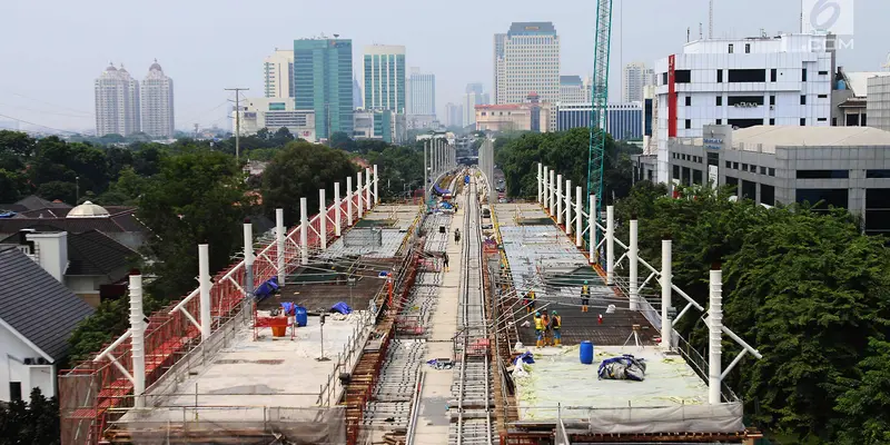 Pemasangan Rel Kereta MRT Jakarta Dikebut