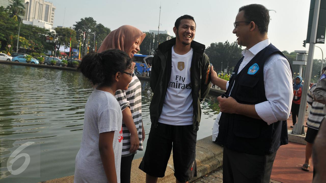 20160717-Di Car Free Day, Anies Baswedan Imbau Orangtua Antar Anak Hari Pertama Sekolah-Jakarta