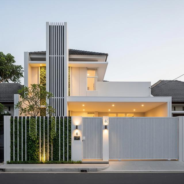 9 Model Pagar Tembok Minimalis Motif Garis Vertikal, Solusi Keamanan Modern Hunian