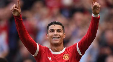 Selebrasi Ronaldo saat MU sikat Arsenal di Liga Inggris
