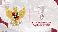 Logo Timnas Indonesia dan Piala Dunia 2022. (Bola.com/Dody Iryawan)