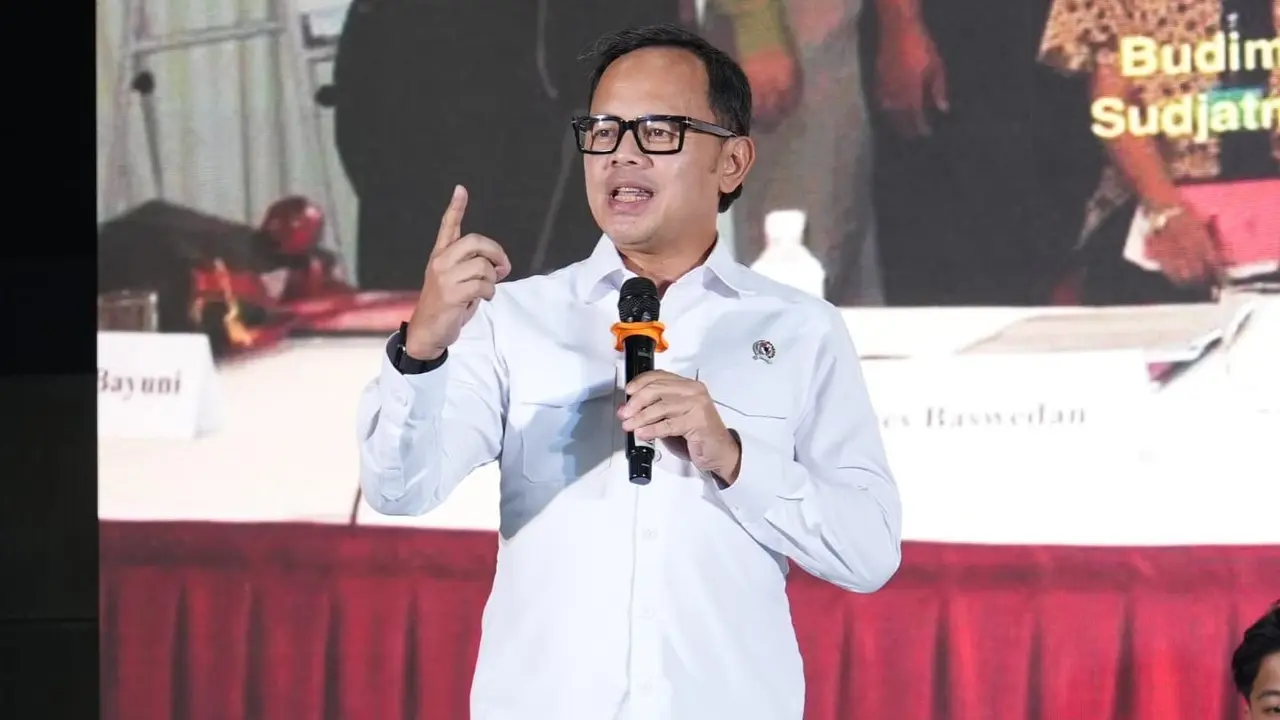 Wamendagri Bima Arya Sugiarto saat menjadi penanggap dalam acara Pasar Gagasan Edisi Khusus Sumpah Pemuda yang berlangsung di Menara Kompas, Jakarta.