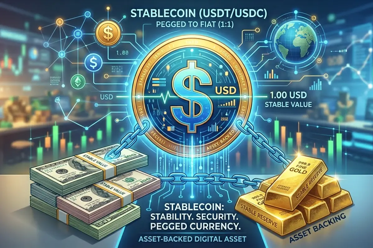 ilustrasi Stablecoin. (Foto by AI)