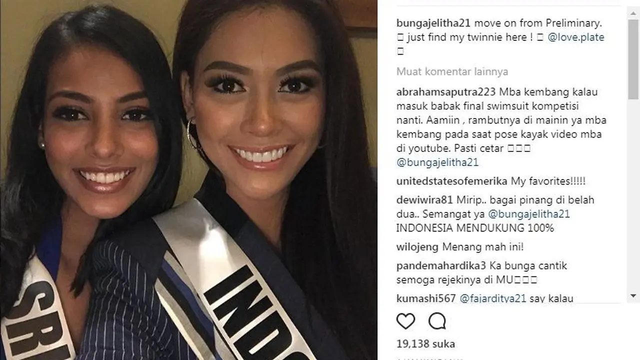 Ini Dia Kembaran Bunga Jelitha di Miss Universe, Cantik Mana?