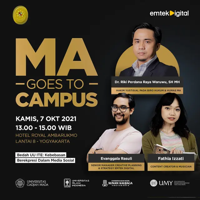 MA Goes to Campus di Yogyakarta, Bedah UU ITE: Kebebasan Berekspresi Dalam Media Sosial
