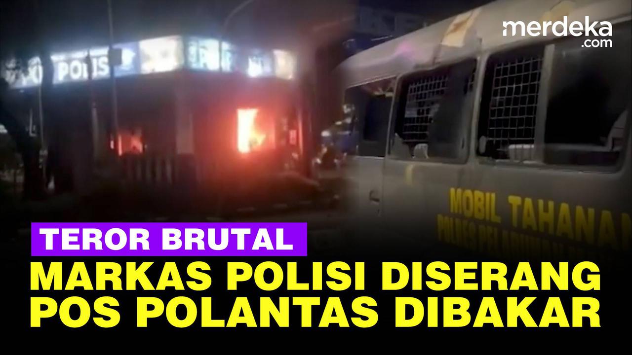 VIDEO: Mencekam! Polres Pelabuhan Makassar Diserbu, Pos Polantas Dibakar