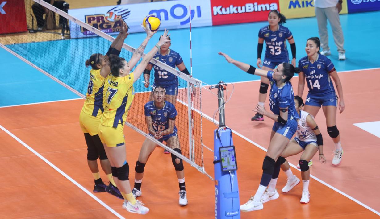 Bertanding di GOR Ahmad Yani, Pontianak, Jumat (9/1/2026) malam, skuad besutan Risco Herlambang sukses mengatasi perlawanan Jakarta Livin Mandiri lewat kemenangan tiga set langsung 25-21, 25-15, dan 25-21. (Foto: Dok PBVSI)