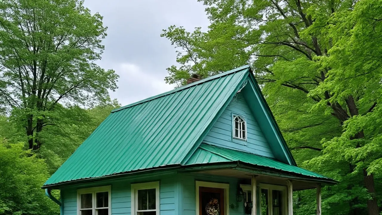 Rumah Kecil Warna Hijau-Biru