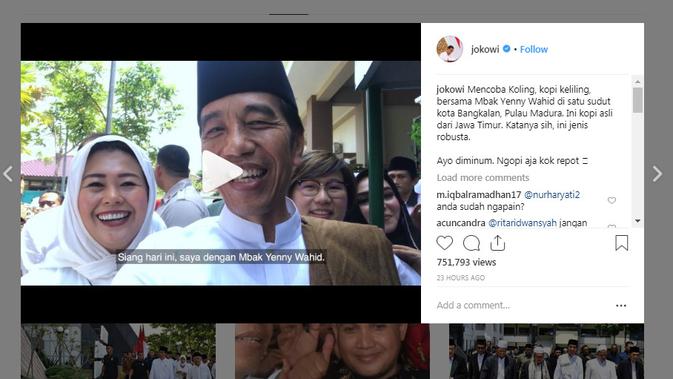 Presiden Jokowi mengajak masyarakat untuk minum kopi keliling. (Instagram @jokowi)