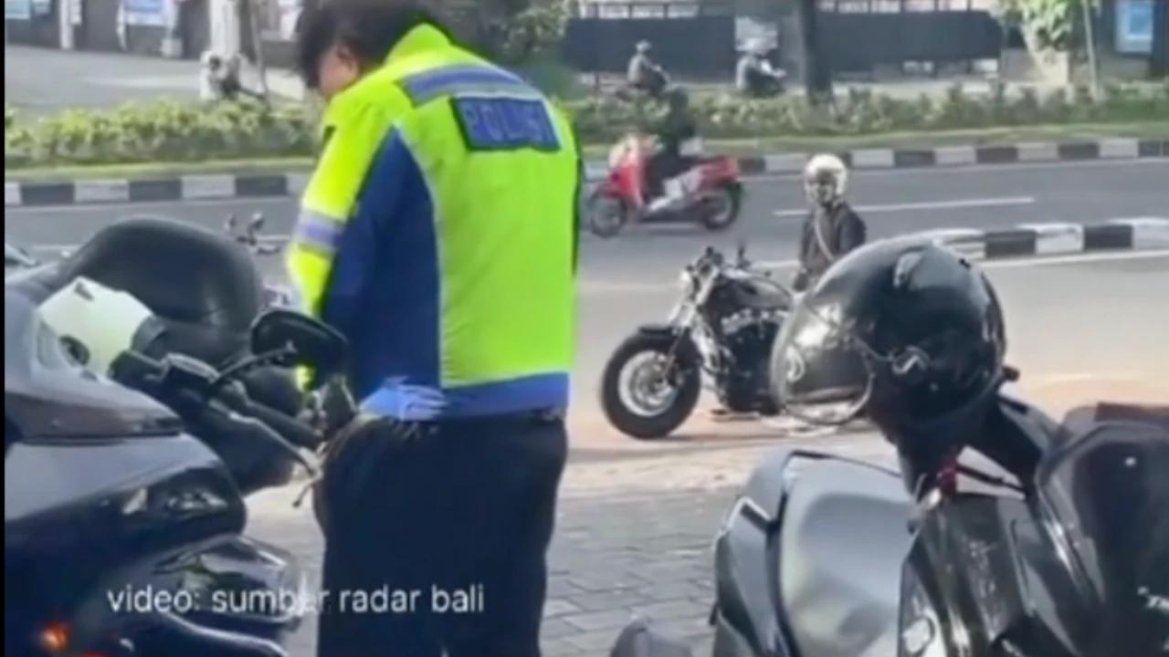 Viral Jaket Polantas Dipakai Pengendara Harley di Bali
