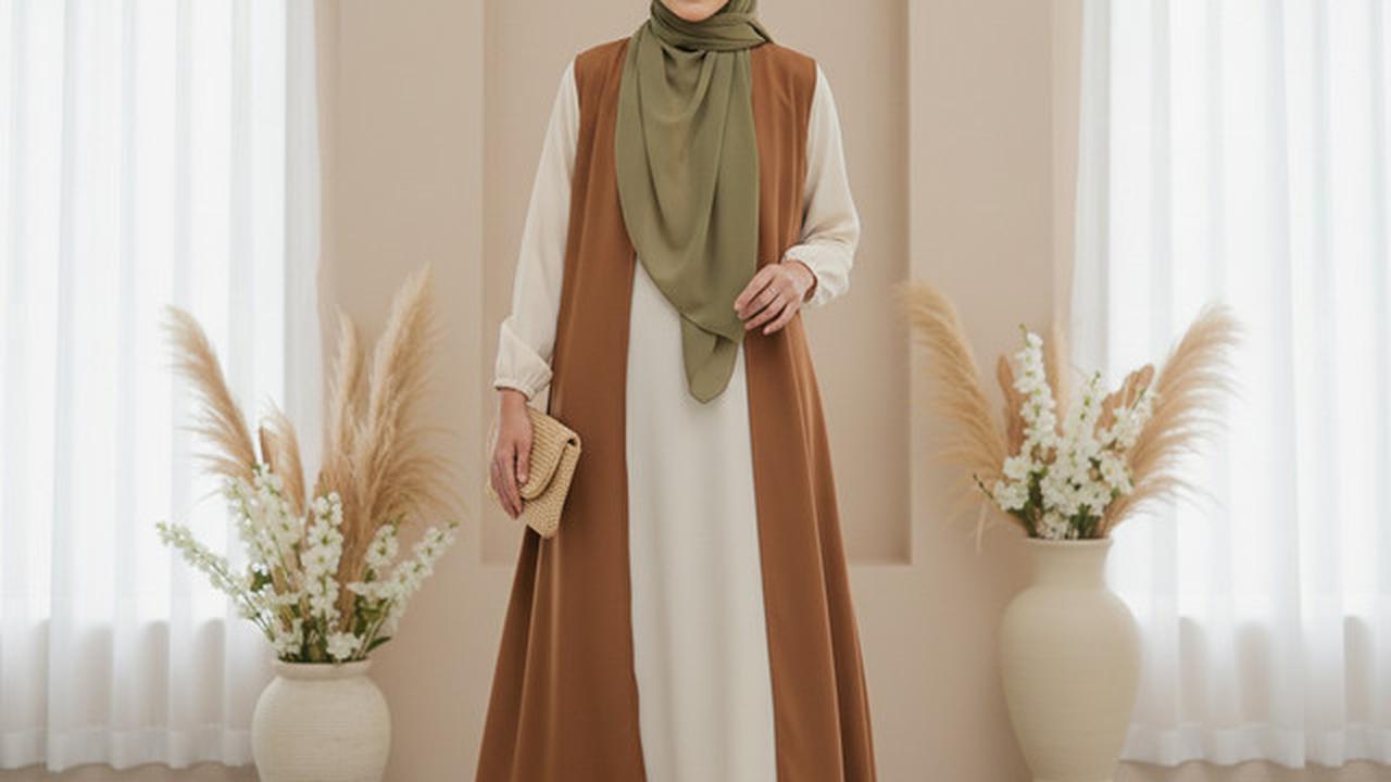 7 Model Gamis Terbaru Kombinasi Rompi, Tampil Modis dan Elegan untuk Segala Acara