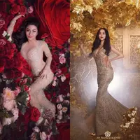 Ariel Tatum dan Aura Kasih tampil cantik dan elegan pakai dress see-through. (Instagram/Ariel Tatum, Aura Kasih)