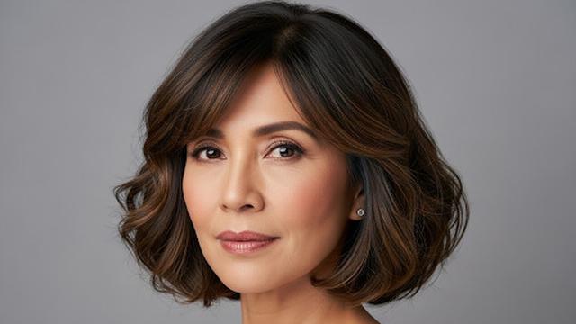 Wavy French Bob dengan Poni