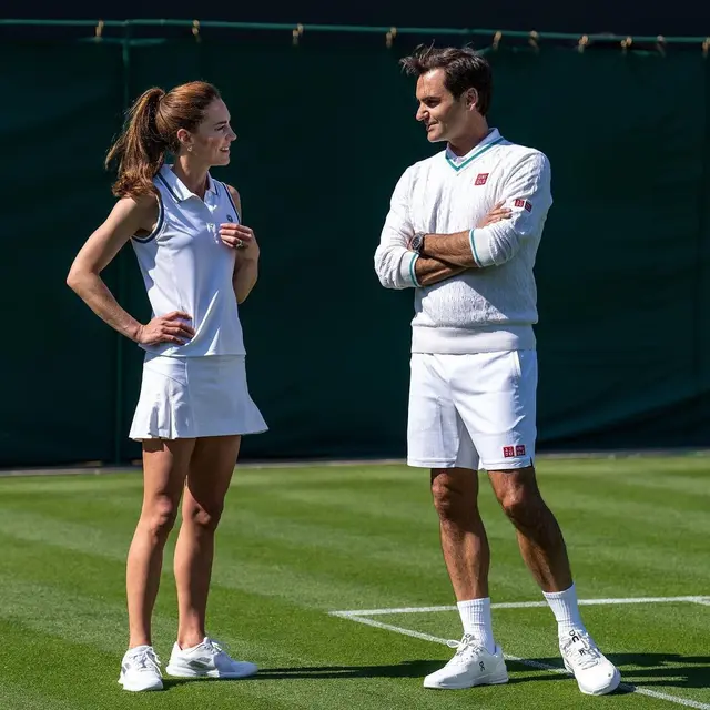 8 Gaya Sporty Kate Middleton saat Adu Skill Tenis Bareng Legenda Roger Federer