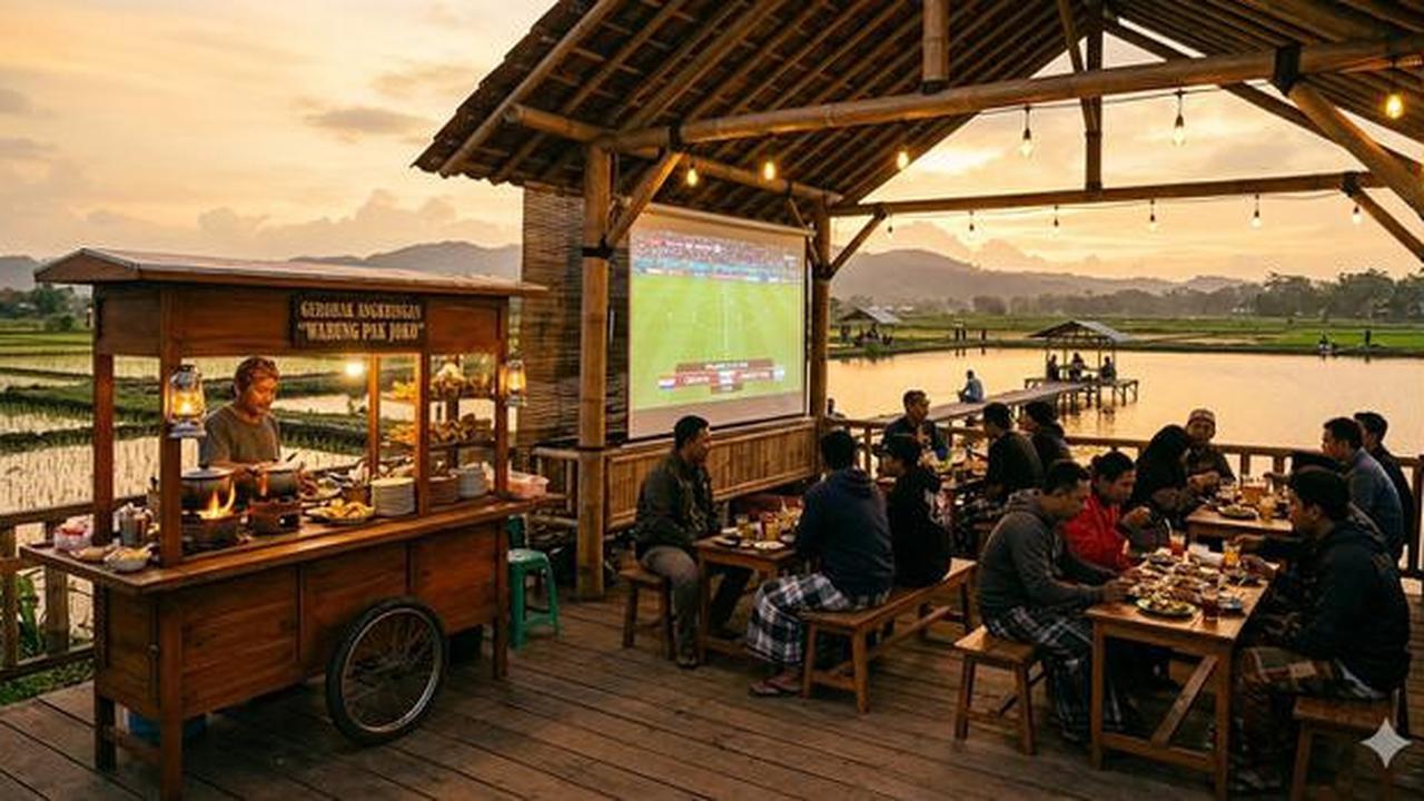 6 Inspirasi Desain Angkringan di Desa dengan Tempat Nobar Piala Dunia, Modern dan Estetik