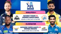 Daftar Pertandingan Indian Premier League 2023 Babak Playoff di Vidio, 23 & 24 Mei 2023. (Sumber : dok. vidio.com)