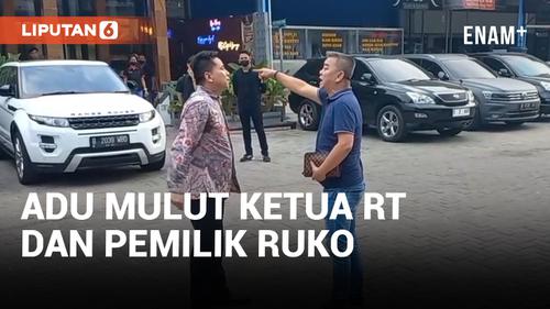 VIDEO: Ketua RT Adu Mulut dengan Pemilik Ruko yang Ambil Bahu Jalan dan Tutup Saluran Air