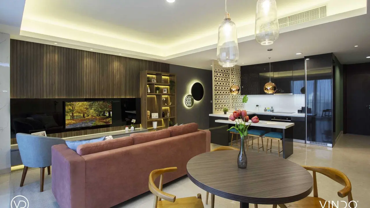 2 Gaya Berpadu Jadi Satu di dalam Apartemen, Desain Dapurnya Bikin Nyaman