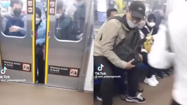5 Aksi Kocak Penumpang KRL, Niat Hati Berebut Kursi Malah Dapat Pangkuan Orang Lain