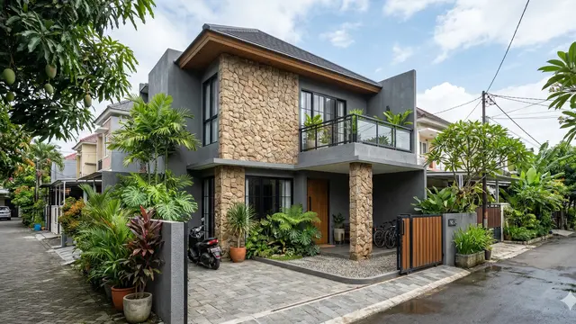 Gambar Rumah Minimalis Cat Abu-Abu (Foto: Gemini AI)