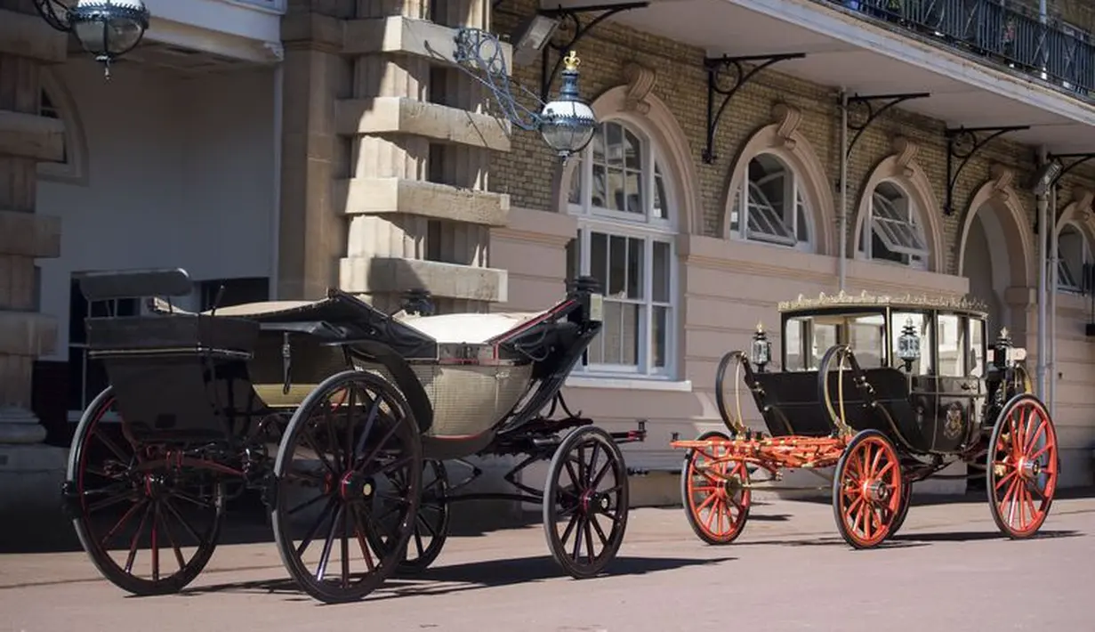 Pihak kerajaan pun sudah mengumumkan kereta kuda yang akan dipakai oleh Pangeran Harry dan Meghan Markle. (VICTORIA JONES | POOL | AFP)