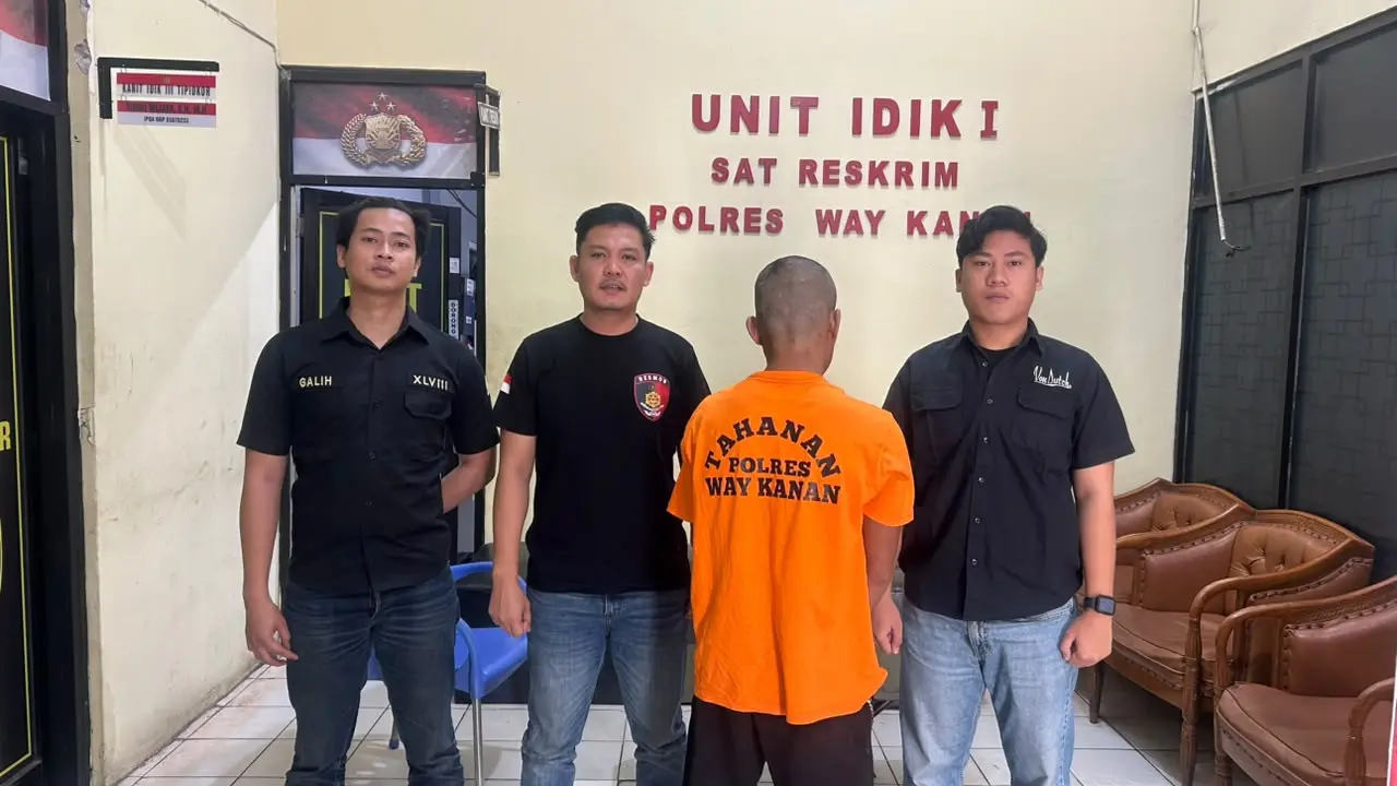 Tusuk Teman Sekampung 7 Kali, Pria di Way Kanan Ditangkap