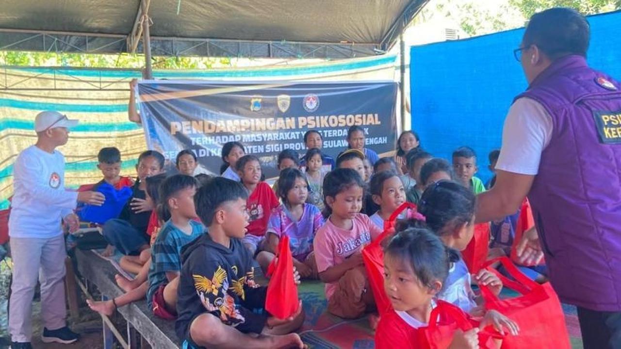 Polda Sulawesi Tengah Beri Pendampingan Trauma Healing Pascagempa di Sigi