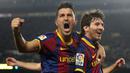 Sejak didatangkan dari Valencia pada tahun 2010, David Villa langsung nyetel bersama Lionel Messi di lini depan Blaugrana. Villa tercatat tampil sebanyak 199 kali dengan mencetak 48 gol, dimana 25 persen (12) golnya merupakan assist dari Lionel Messi. (AFP/Josep Lago)
