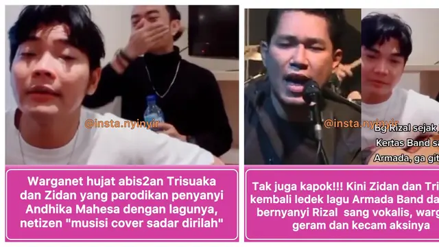Tri Suaka dan Zidan Panen Hujatan Usai Parodikan Gaya Nyanyi Andika Kangen Band dan Rizal Armada