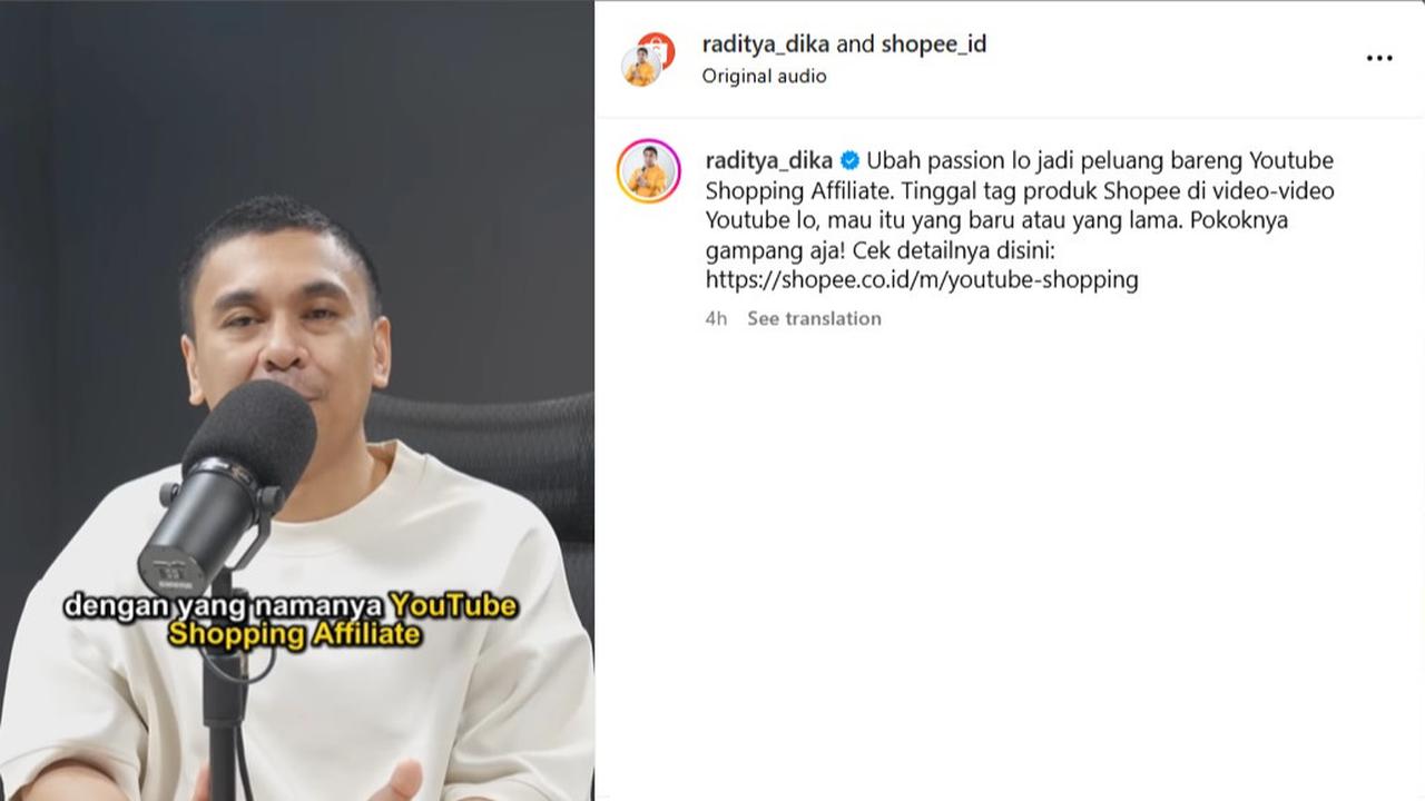 Coba Peluang Baru, Raditya Dika Bicara Tentang YouTube Shopping Affiliate
