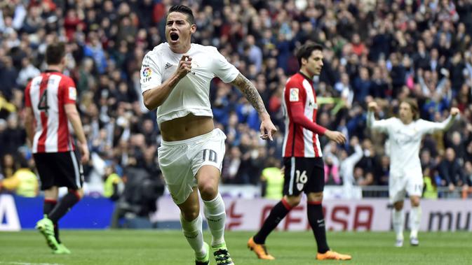 James Rodriguez kerap menjadi penyelamat bagi Real Madrid. (AFP/Gerard Julien)