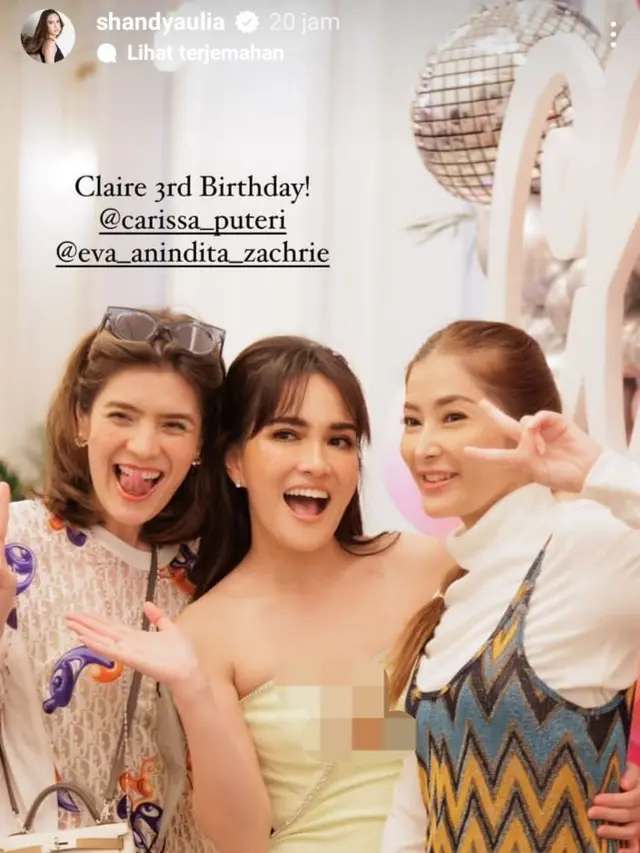Meriahnya pesta ulang tahun ke-3 Claire Herbowo putri Shandy Aulia (Foto: Instagram shandyaulia)