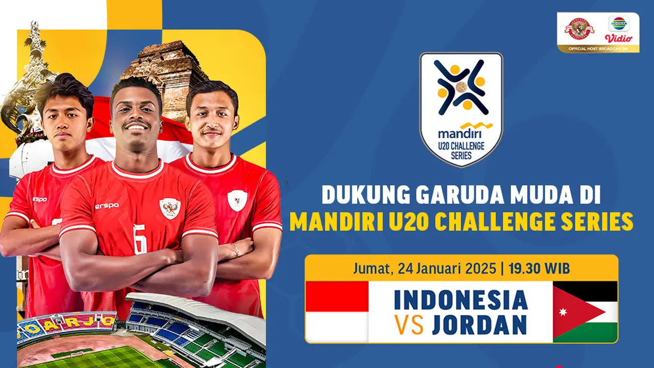 Jadwal Mandiri U-20 Challenge Cup 2025: Indonesia U-20 vs Jordan U-20 di Vidio