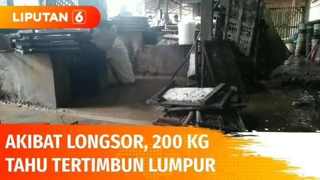 Hujan deras di Candimulyo, Magelang, membuat sebuah tebing longsor dan menimpa tempat perajin tahu. Akibatnya, 200 kilogram tahu tertimbun lumpur.