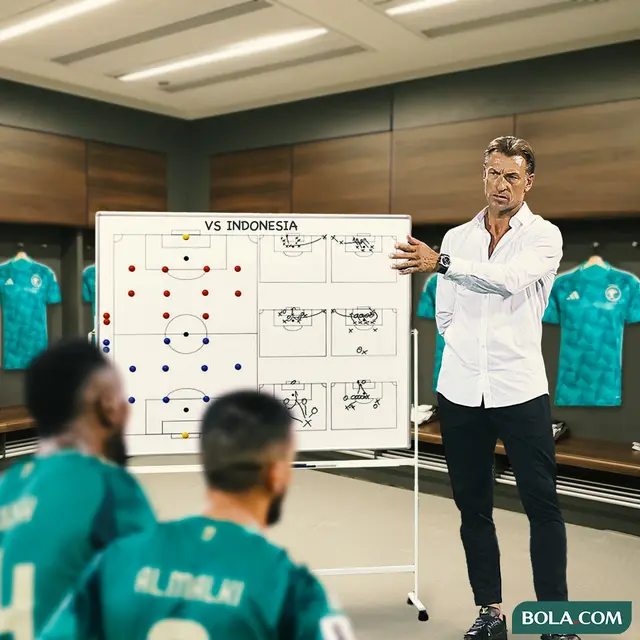 Arab Saudi - Ilustrasi Herve Renard dan Tactical Board