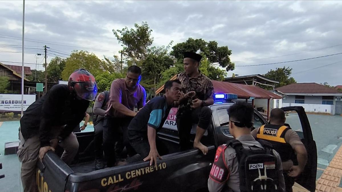 Kabur saat salat Jumat, 2 napi Polman keok di empang.