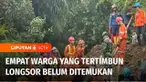 Sebanyak empat korban longsor di area jalur kereta api di Kota Bogor, Jawa Barat, hingga Rabu sore belum ditemukan. Banyaknya material bangunan dan ketebalan tanah yang mencapai 4 meter, menjadi kendala petugas dalam menemukan korban.