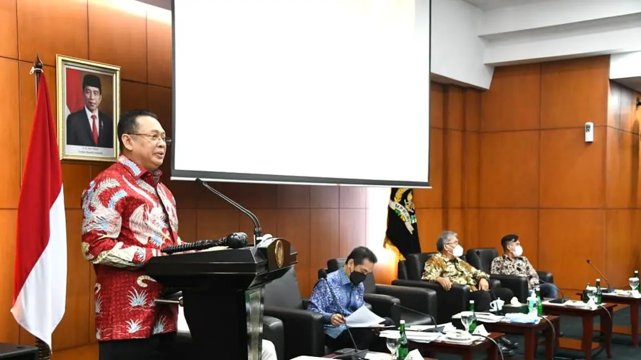 Bamsoet dalam keynote speech FGD 'RCEP Dalam Perspektif UUD NRI 1945', kerjasama MPR RI dengan BS Center,