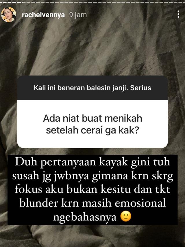 Unggahan Rachel Vennya. (Foto: Instagram @rachelvennya)