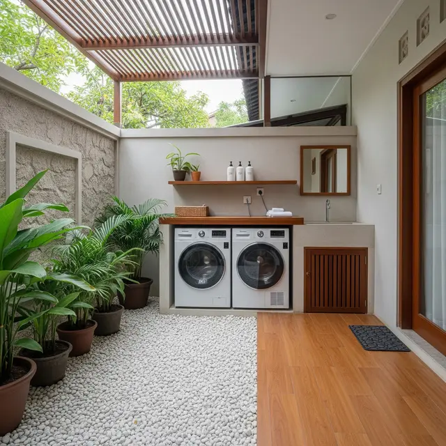 6 Inspirasi Area Cuci dengan Kerikil agar Tidak Becek, Solusi Rumah Lebih Bersih