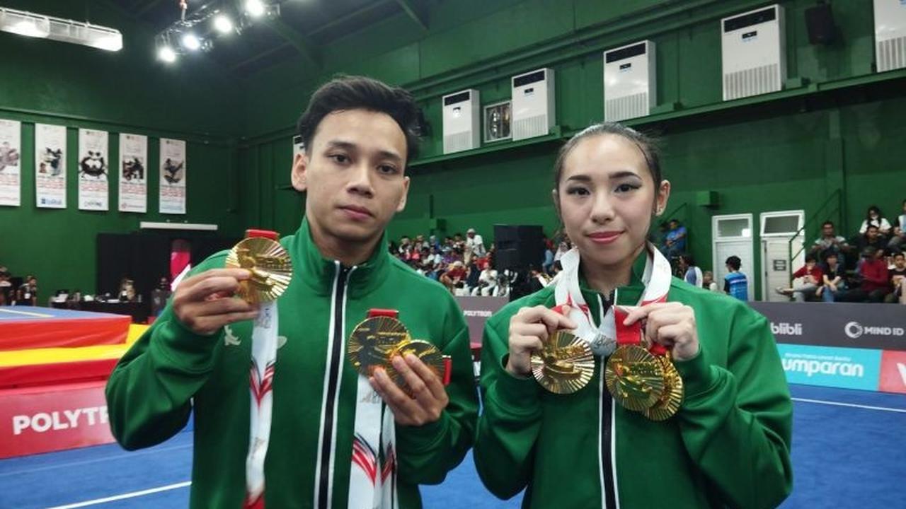 Keren! Dua Atlet Wushu Jatim Borong Enam Medali Emas Sekaligus di PON Bela Diri Kudus