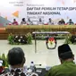 Suasana rapat pleno rekapitulasi DPT tingkat nasional di Jakarta, Rabu (5/9). Rapat pleno dihadiri perwakilan partai politik peserta Pemilu 2019 usai rapat Ketua KPU RI, Arief Budiman menyerahkan soft copy DPT. (Liputan6.com/Helmi Fithriansyah)