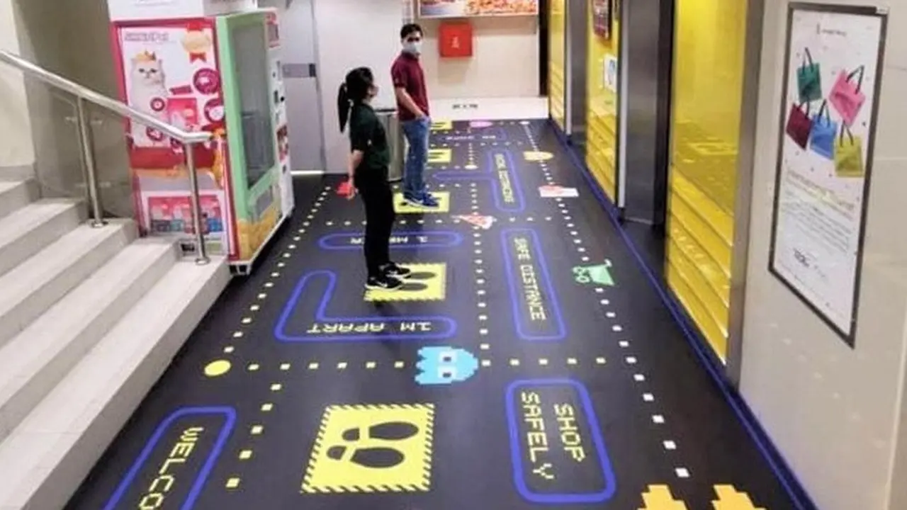 Viral, Mall Ini Miliki Desain Lantai Unik Terapkan Social Distancing